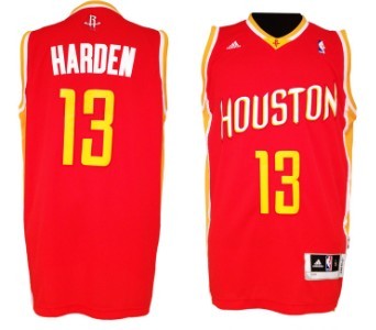 Houston Rockets #13 James Harden Revolution 30 Swingman Red With Gold Jersey - Zenithce