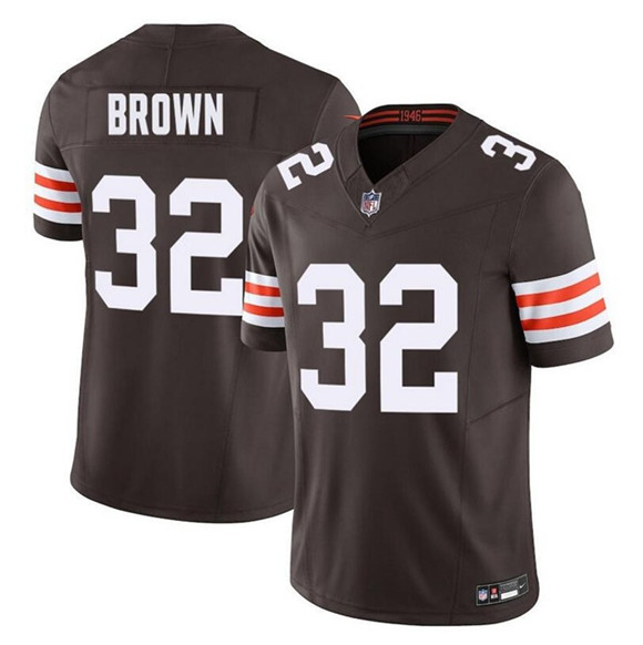 Cleveland Browns #32 Jim Brown Brown F.U.S.E. Vapor Limited Football Stitched Jersey - Zenithce