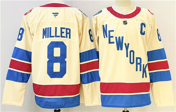 New York Rangers #8 JT Miller Beige 2025-26 Winter Classic With C Patch Stitched Jersey - Zenithce