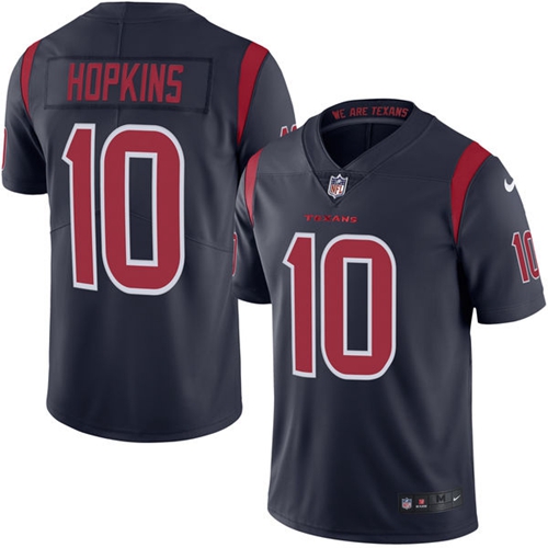 Texans #10 DeAndre Hopkins Navy Blue Stitched Limited Rush Nike Jersey - Zenithce