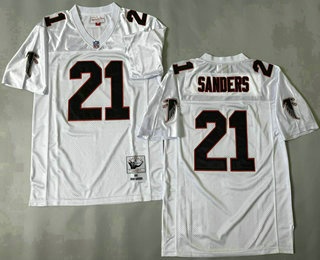 Atlanta Falcons #21 Deion Sanders White 1992 Throwback Jersey - Zenithce