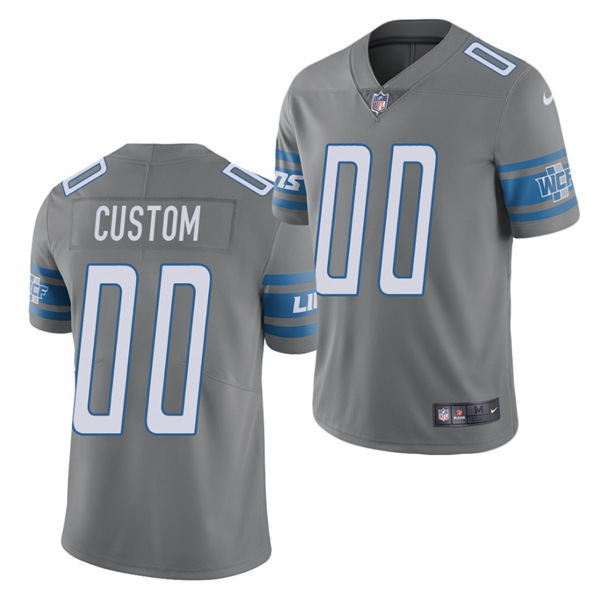 Detroit Lions Customized Gray Team Color Vapor Untouchable Limited Stitched NFL Jersey - Zenithce
