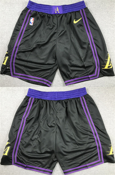 Los Angeles Lakers Black Shorts (Run Small) - Zenithce