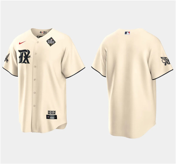 Texas Rangers Blank Cream 2023 World Series City Connect Stitched Jersey - Zenithce