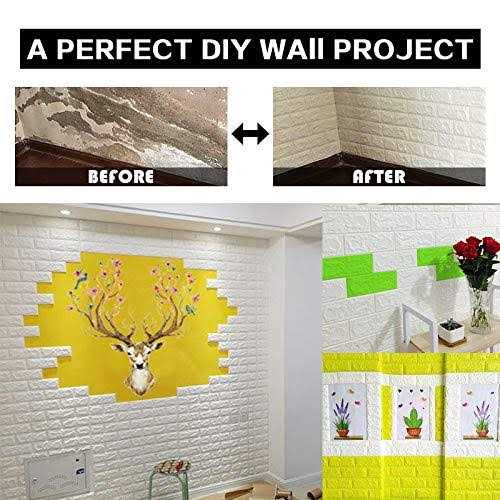 Sodeno 3D Wall Panels Coverage Printable Wallpaper Sticker with Self-Adhesive Waterproof Brick PE Foam Wall Panels Peel - Zenithce