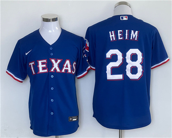 Texas Rangers #28 Jonah Heim Royal With Patch Cool Base Stitched Jersey - Zenithce