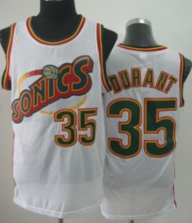 Seattle Supersonics #35 Kevin Durant 1995-96 White Swingman Jersey - Zenithce