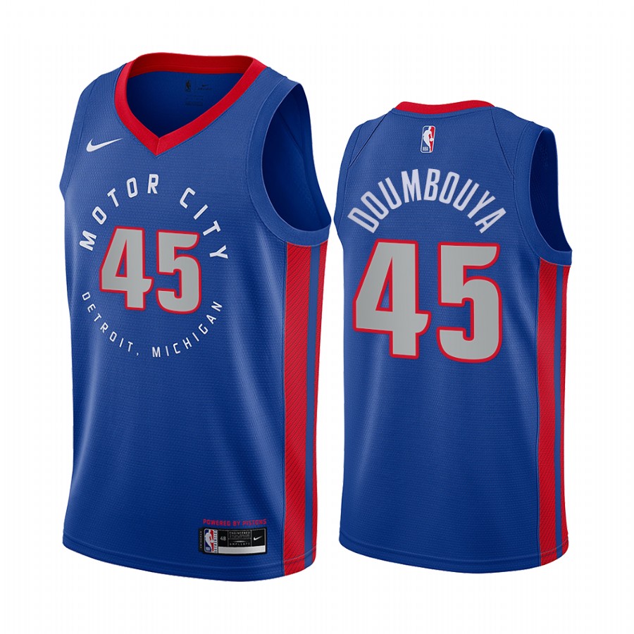 Pistons #45 Sekou Doumbouya Blue Swingman 2020-21 City Edition Jersey - Zenithce