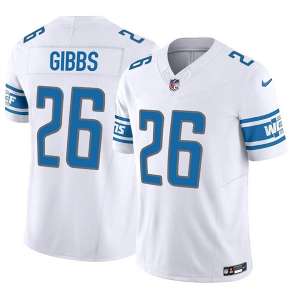 Detroit Lions #26 Jahmyr Gibbs White 2023 F.U.S.E. Vapor Untouchable Limited Stitched Jersey - Zenithce