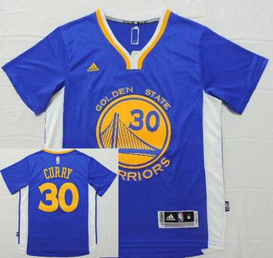 Golden State Warriors #30 Stephen Curry Revolution 30 Swingman 2014 New Blue Short-Sleeved Jersey - Zenithce