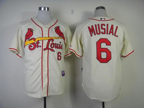 Cardinals #6 Stan Musial Cream Alternate Cool Base Stitched Jersey - Zenithce