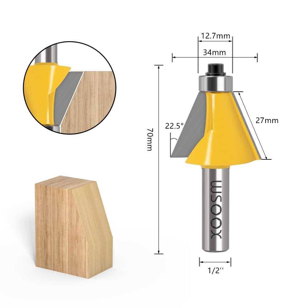 WSOOX 5PCS Chamfer Router bits Shank Bevel Edge Forming Router bits - Zenithce