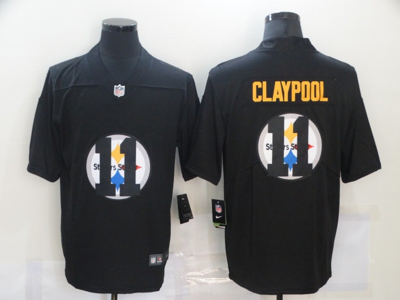 Pittsburgh Steelers #11 Chase Claypool Black Shadow Logo Limited Stitched Jersey - Zenithce