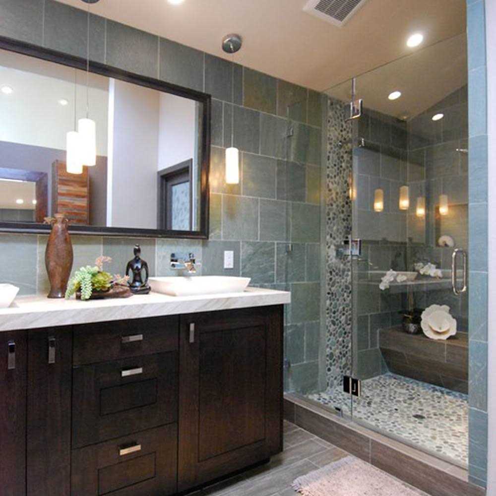 Random Sized Natural Stone Mosaic Tile Green CNK Tile - Zenithce