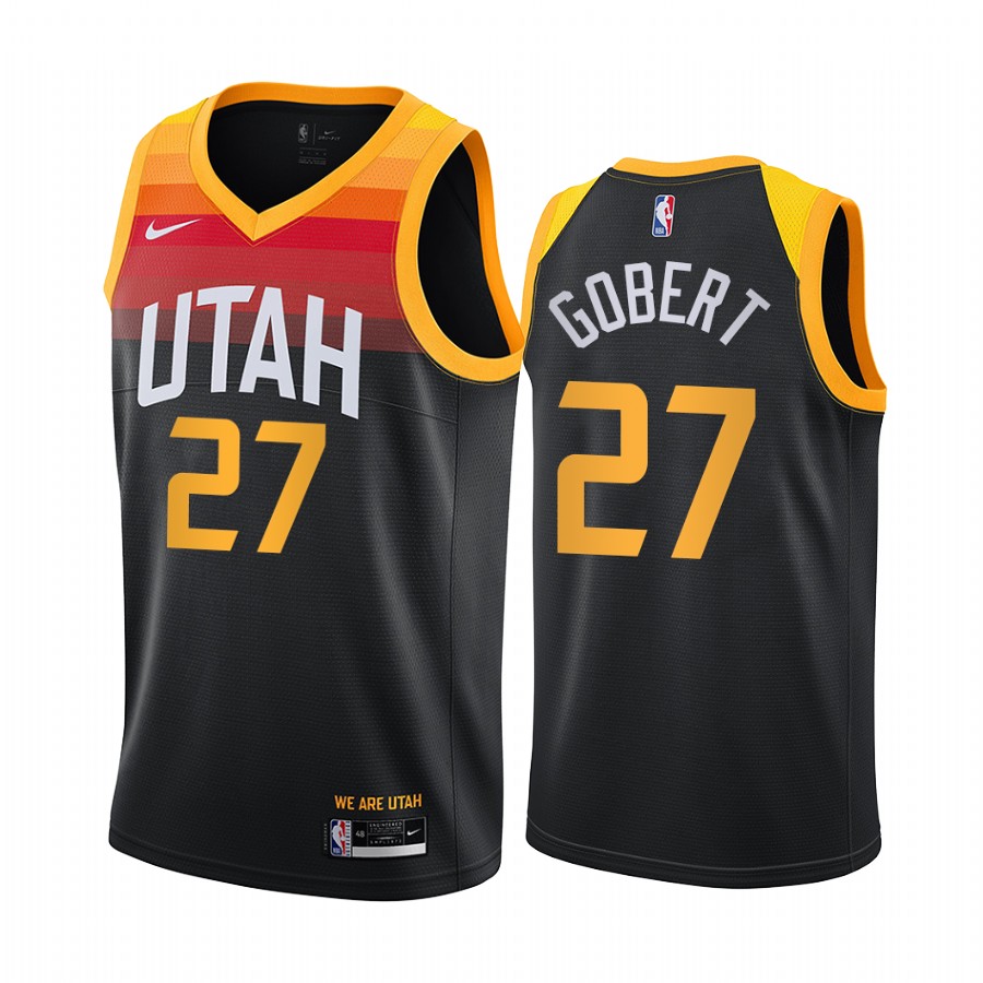 Jazz #27 Rudy Gobert Black Swingman 2020-21 City Edition Jersey - Zenithce