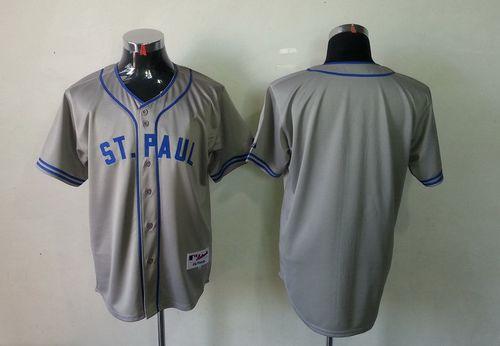 Twins Blank Grey 1948 St. Paul Saints Turn Back The Clock Stitched Jersey - Zenithce
