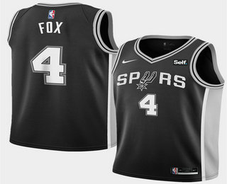 San Antonio Spurs #4 DeAaron Fox Black 2025 Icon Edition Stitched Jersey - Zenithce