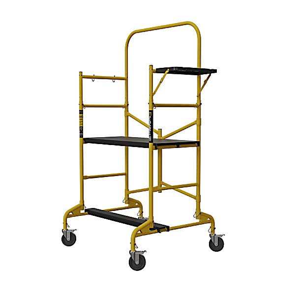 Scaffolding Platform, Work with 7 in 1 Multi-Purpose Folding Ladder, Supporting Rack and Steel Trays Work Platform - Zenithce