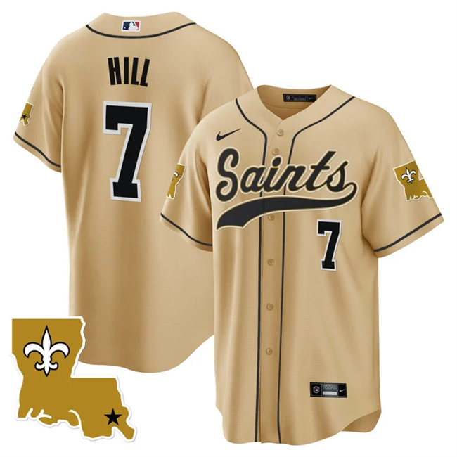 New Orleans Saints #7 Taysom Hill Gold 1987 Legacy Cool Base Stitched Jersey - Zenithce