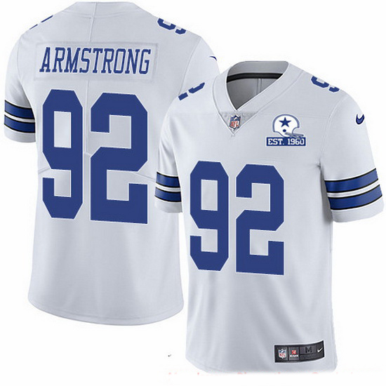 Dallas Cowboys #92 Dorance Armstrong White With Est 1960 Patch Limited Stitched Jersey - Zenithce