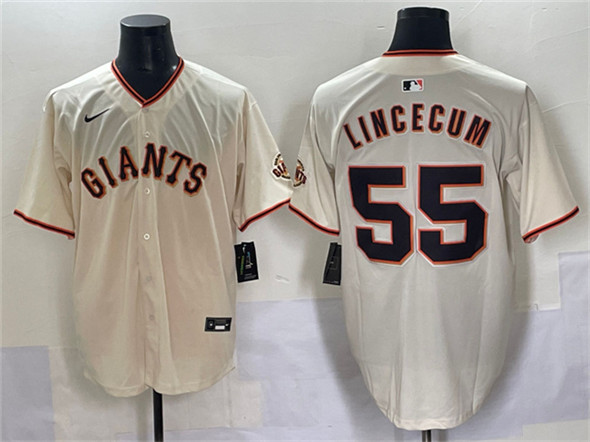San Francisco Giants #55 Tim Lincecum Cream 2024 Home Limited Stitched Jersey - Zenithce