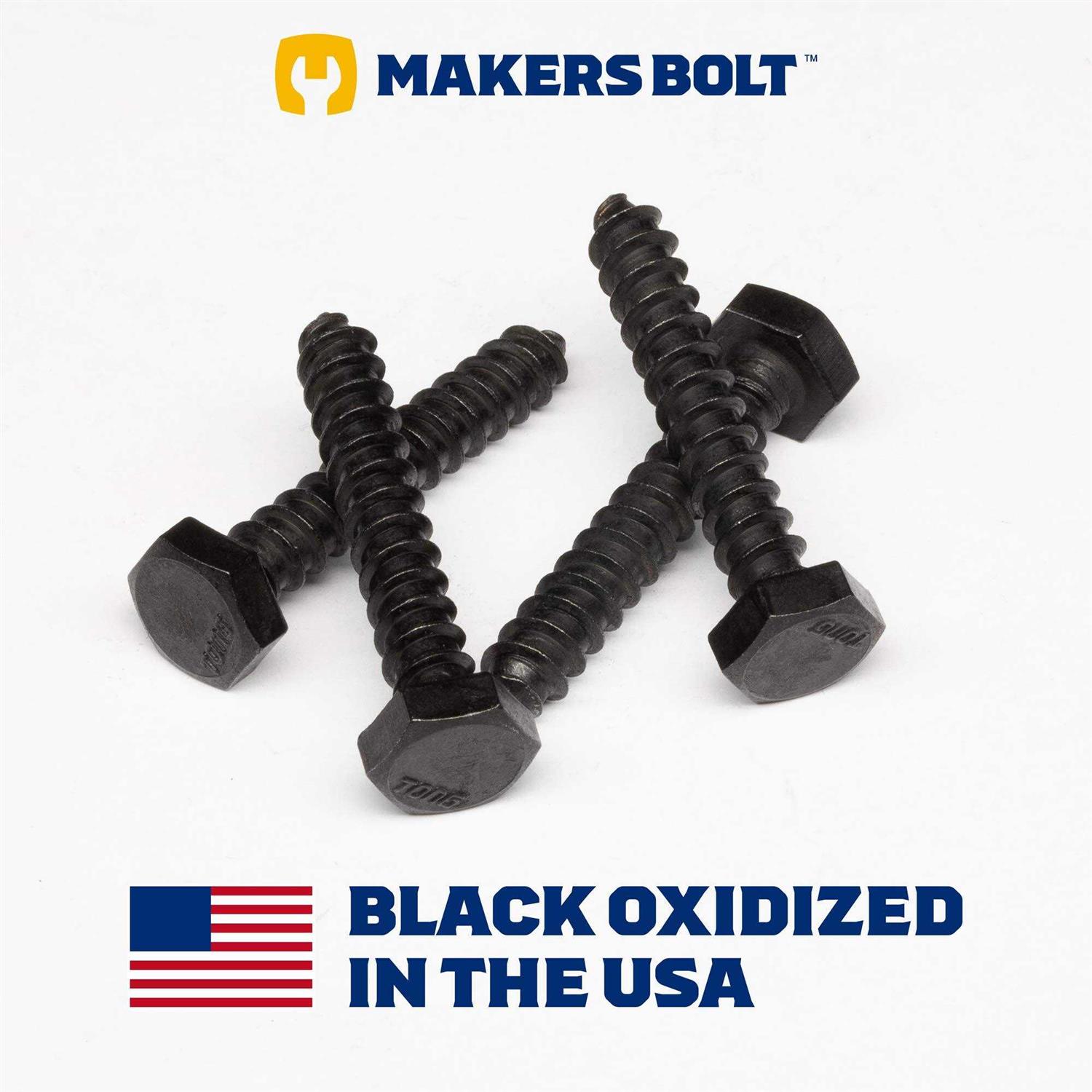 Makers Bolt Rustic Square Head Lag Screws Black Oxide Finish Lag Bolts - Zenithce