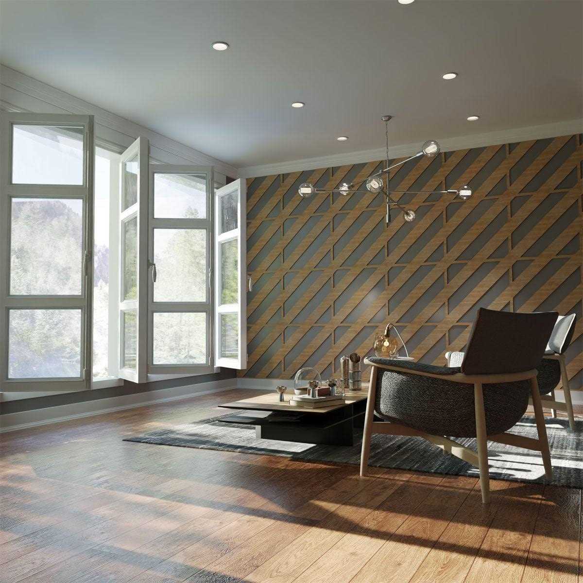 Ekena Millwork WALW24X24X0375FMGAL 23 3/8W x 23 3/8H x 3/8T Large Fleming Decorative Fretwork Wood Wall Panels - Zenithce
