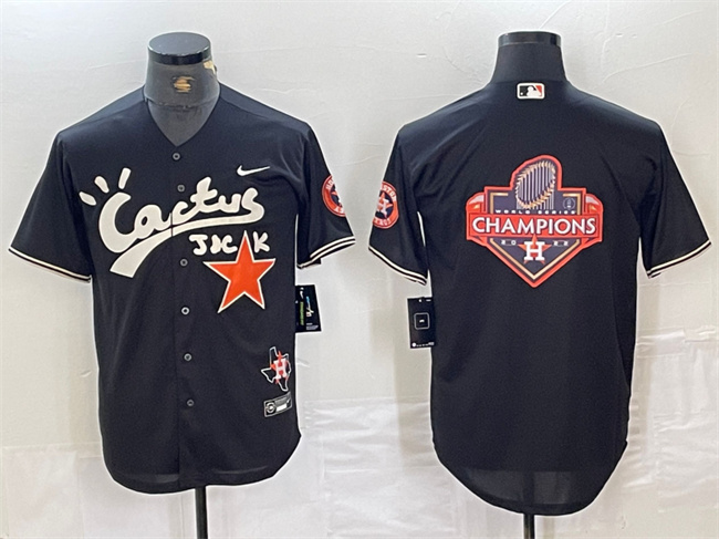 Houston Astros Team Big Logo Black Cactus Jack Vapor Premier Limited Stitched Jersey - Zenithce