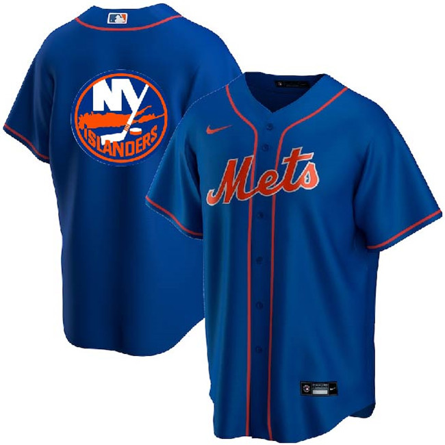 New York Mets Islanders Blue Cool Base Stitched Jersey - Zenithce