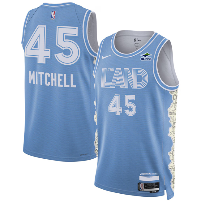 Cleveland Cavaliers #45 Donovan Mitchell Light Blue 2024-25 City Edition Stitched Jersey - Zenithce