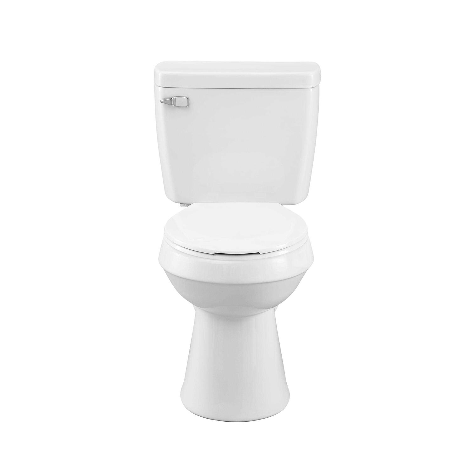Project Source Pro-Flush White Elongated Chair Height 2-piece WaterSense Toilet 12-in Rough-in MT-802PRO - Zenithce