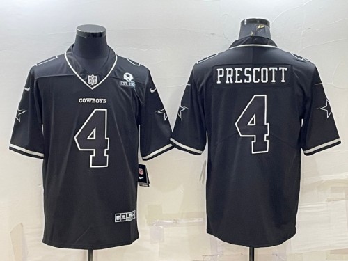 Dallas Cowboys #4 Dak Prescott Black With 1960 Patch Limited Stitched Football Jersey - Zenithce