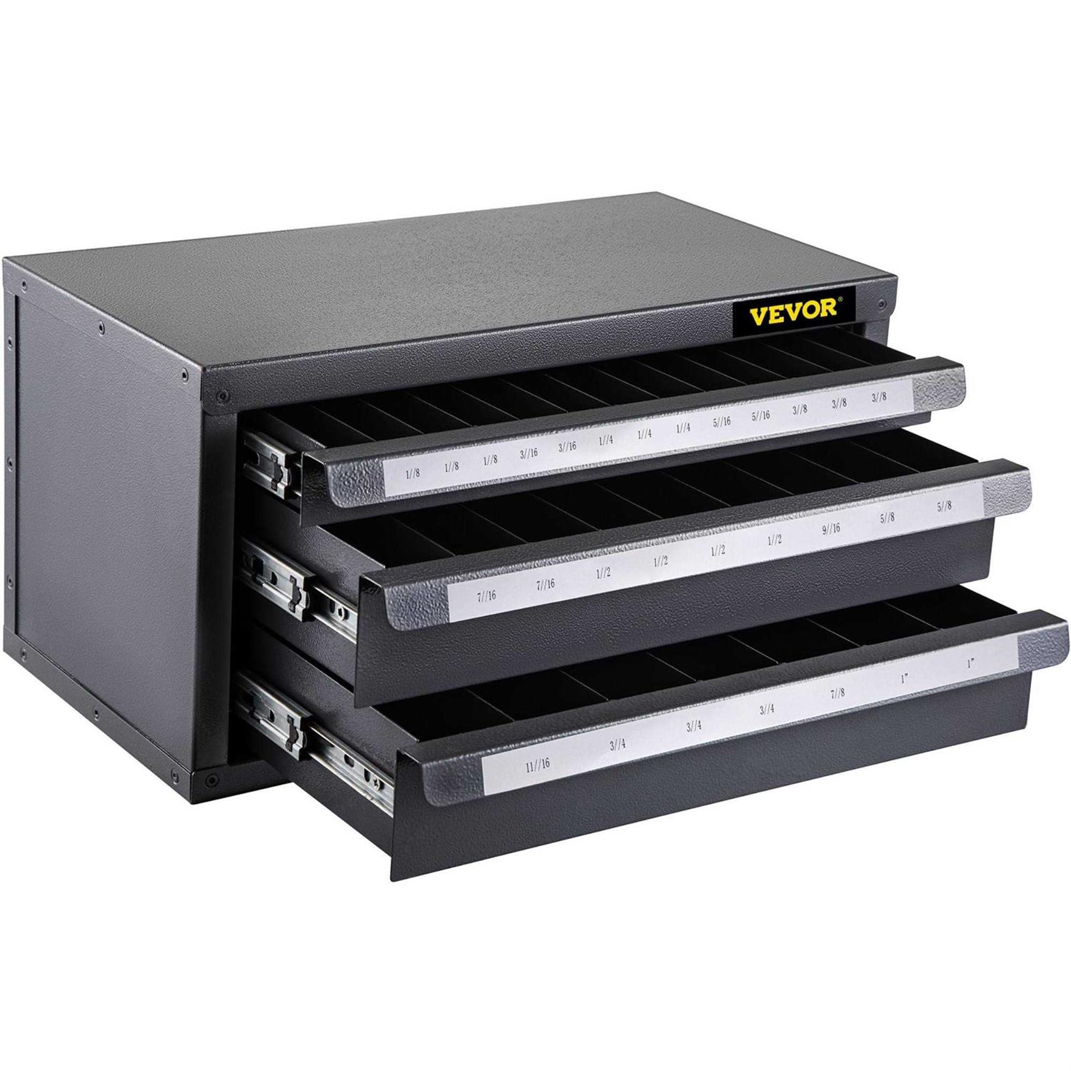 VEVOR End Mill Dispenser Cabinet Three-Drawer End Mill Dispenser End Mill Organizer Cabinet Cold Rolled Steel - Zenithce