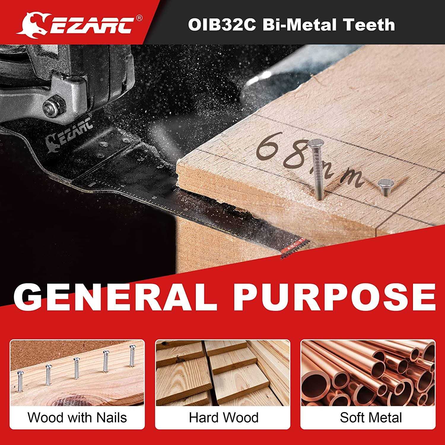 EZARC Tools 1-1/4 in. Arc Edge Bi-Mteal Oscillating Multitool Blades for General Purpose,OlB33C - Zenithce