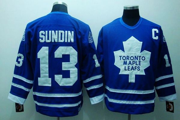 Maple Leafs #13 Mats Sundin Stitched Blue CCM Throwback Jersey - Zenithce