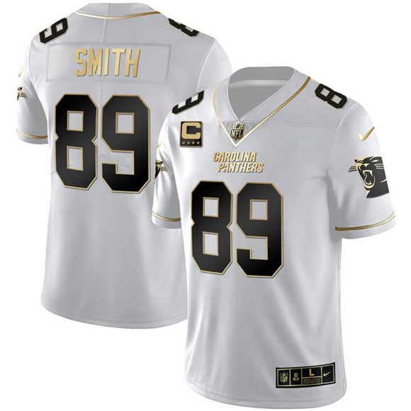 Carolina Panthers #89 Steve Smith White Gold With 4-Star C Patch Vapor Limited Stitched Jersey - Zenithce
