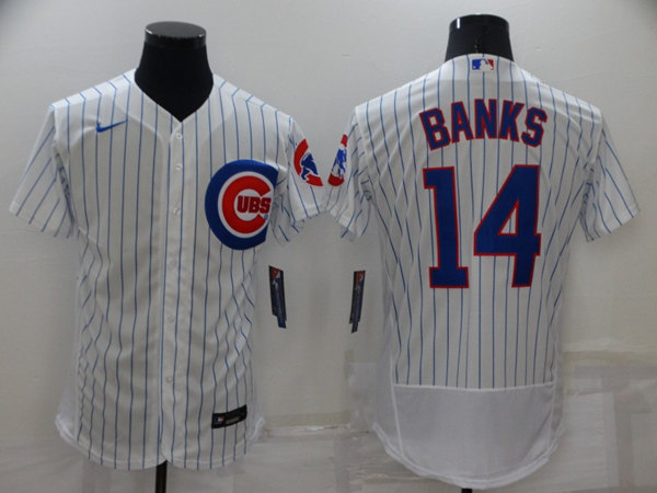 Chicago Cubs #14 Ernie Banks White Flex Base Stitched Jersey - Zenithce