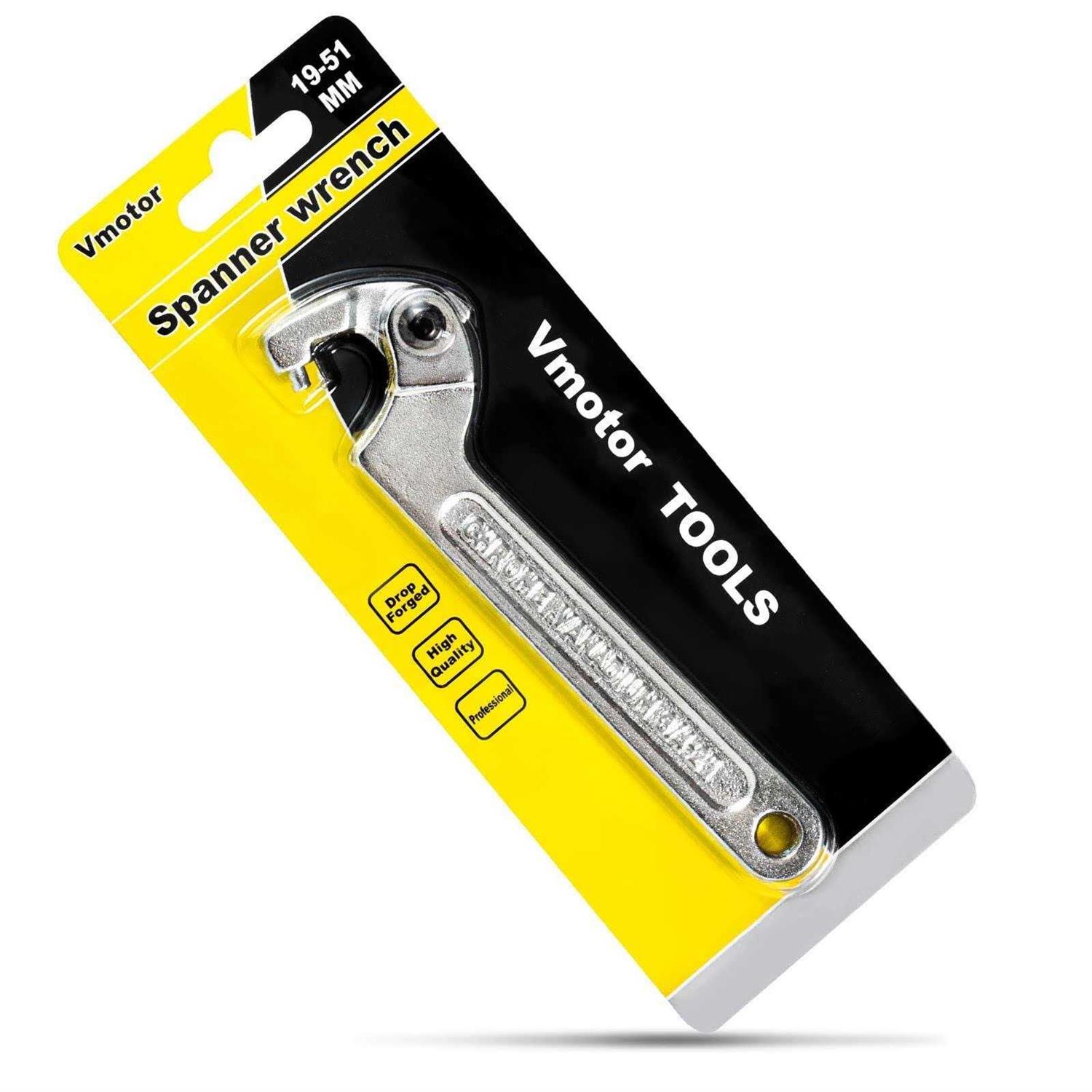 Vmotor Chrome Vanadium Adjustable C Spanner Hook Wrench Tool - Zenithce