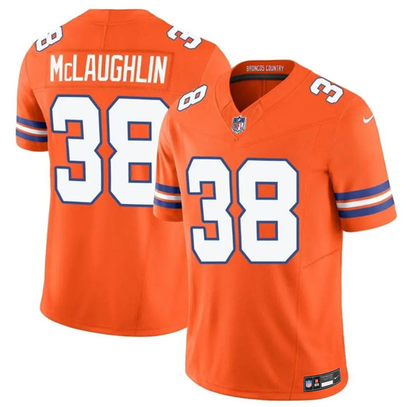 Denver Broncos #38 Jaleel McLaughlin Orange F.U.S.E. Mile High Collection 1977 Throwback Vapor Limited Stitched Jersey - Zenithce