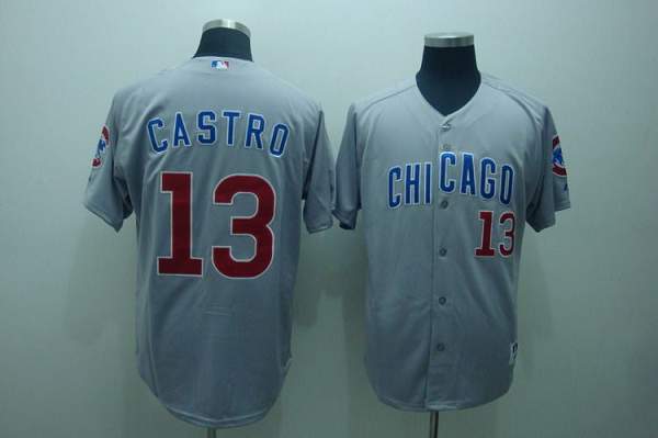 Cubs #13 Starlin Castro Stitched Grey Jersey - Zenithce