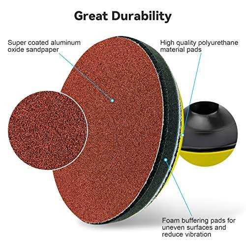 Toovem A Family Of Manufacturers Toovem Angle Grinder Sanding Disc, Hook and Loop Backing Pad with Sanding Discs and Foam Buffering - Zenithce