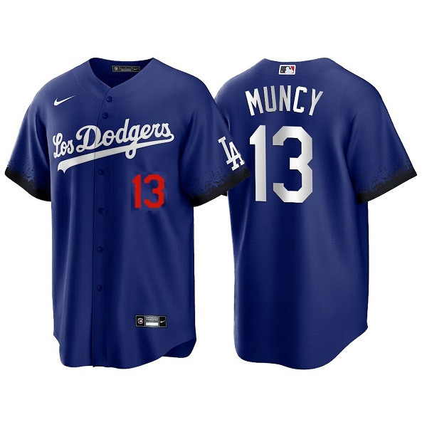 Los Angeles Dodgers #13 Max Muncy 2021 Royal City Connect Cool Base Stitched Baseball Jersey - Zenithce