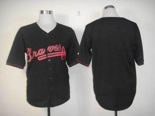 Braves Blank Black Fashion Stitched Jersey - Zenithce