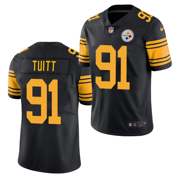 Pittsburgh Steelers #91 Stephon Tuitt Black Color Rush Limited Stitched Jersey - Zenithce