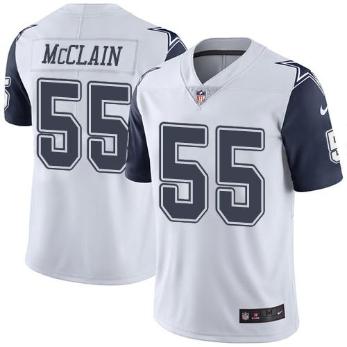 Cowboys #55 Rolando McClain White Stitched Limited Rush Nike Jersey - Zenithce