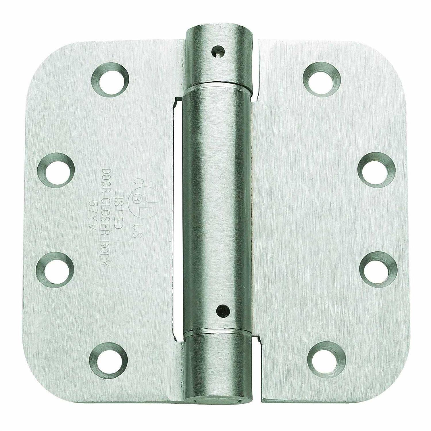 Global Door Controls 3.5 in x 3.5 in Satin Nickel Surface Mount Removable Pin with 5/8 in Radius Hinge - Zenithce