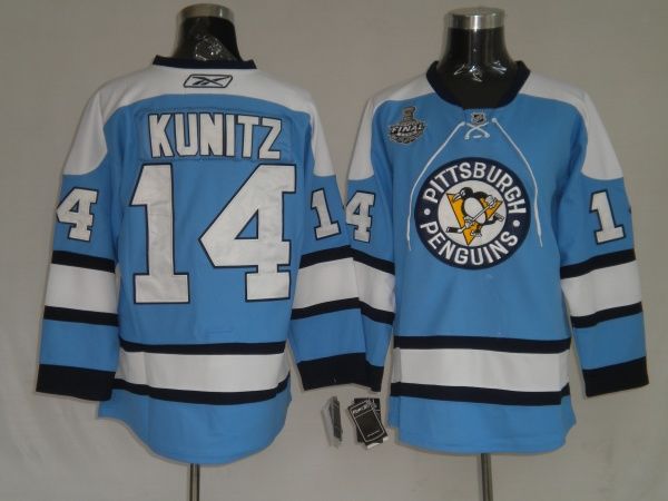 Penguins #14 Chris Kunitz Stitched Blue Jersey - Zenithce