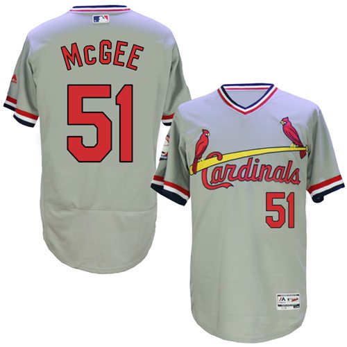 Cardinals #51 Willie McGee Grey Flexbase Authentic Collection Cooperstown Stitched Jersey - Zenithce