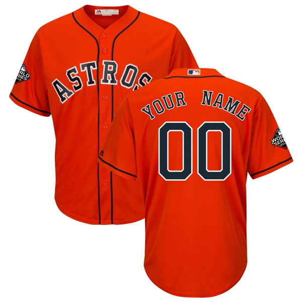 Houston Astros Customized Majestic Orange 2019 World Series Bound Official Cool Base Custom Stitched Jersey - Zenithce