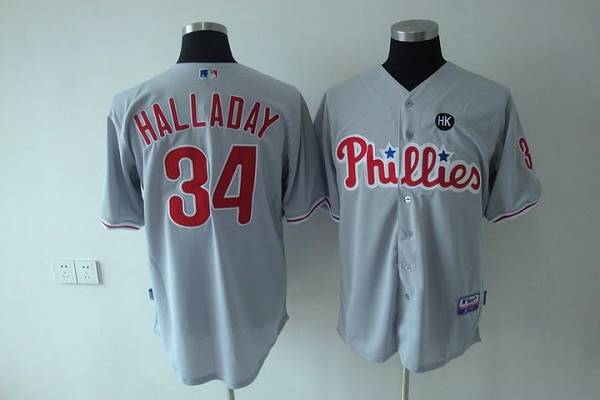 Philadelphia Phillies #34 Roy Halladay Stitched Grey Baseball Jersey - Zenithce